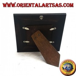 Cadre en manguier carré avec deux inserts argentone décoration florale de 16x16 cm