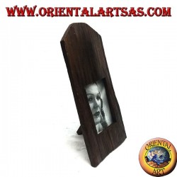Fotorahmen mit quadratischer Stammlatte aus antikem Teakholz 35x15 cm