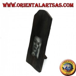 Marco de fotos con listón cuadrado de tronco en madera de teca antigua 35x15 cm