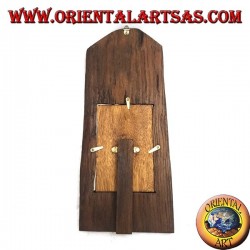 Fotorahmen mit quadratischer Stammlatte aus antikem Teakholz 35x15 cm