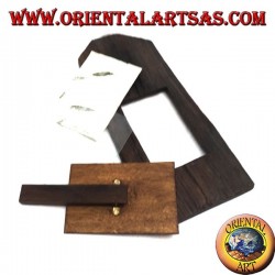 Fotorahmen mit quadratischer Stammlatte aus antikem Teakholz 35x15 cm