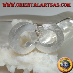 Silberne Ohrringe mit breitem Quadrat und satiniertem Finish und 20 mm Schmetterlingsverschluss