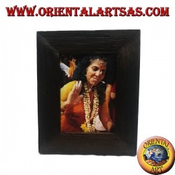 Cadre photo en bois de teck antique 30 x 25 cm