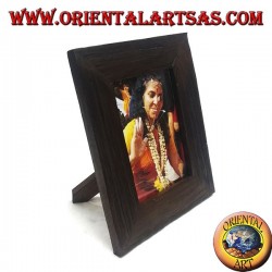 Marco de fotos antiguo de madera de teca 30 x 25 cm