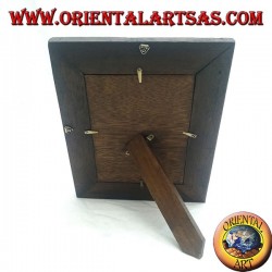 Marco de fotos antiguo de madera de teca 30 x 25 cm