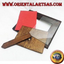 Marco de fotos antiguo de madera de teca 30 x 25 cm