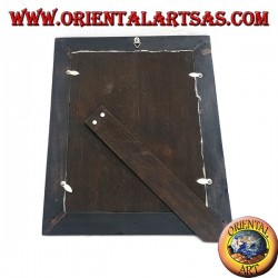 Fotorahmen aus Mangoholz mit vier silberfarbenen Einsätzen mit Blumendekor von 31 x 26 cm