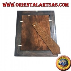 Marco de fotos de madera de mango con dos insertos plateados con decoración floral de 33 x 28 cm.