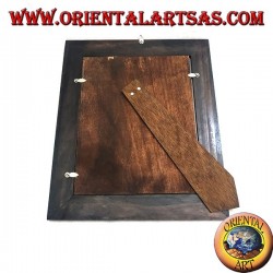 Fotorahmen aus Mangoholz mit zwei silberfarbenen Einsätzen mit Blumendekor von 33 x 28 cm