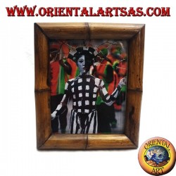 31 x 26 cm teak and bamboo photo frame