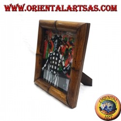 31 x 26 cm teak and bamboo photo frame