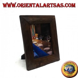 Marco de fotos antiguo de madera de teca 30 x 25 cm