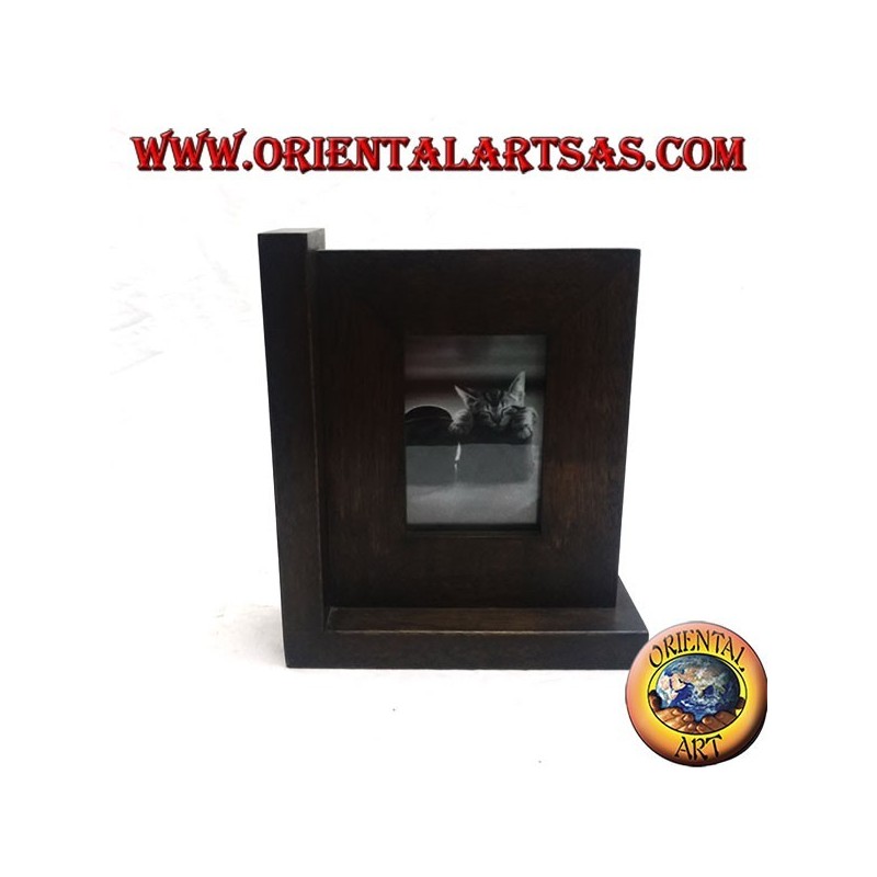 Cadre photo en bois de teck 24 x 20 cm avec serre-livres