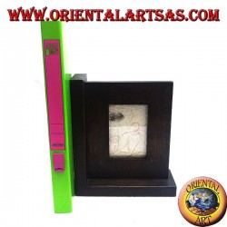 24 x 20 cm teak wood photo frame with bookends