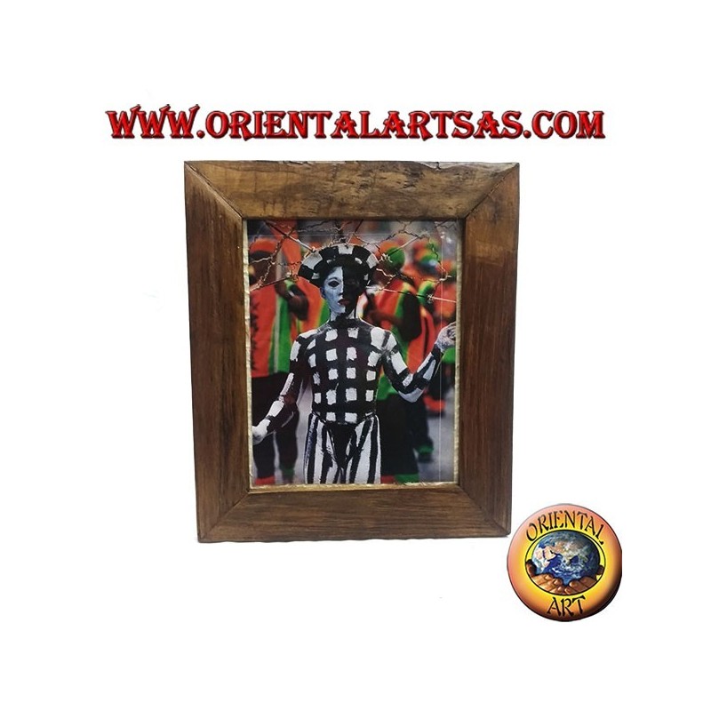 Antique teak wood photo frame 36 x 30 cm