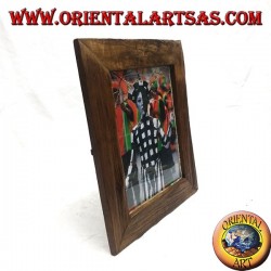 Antique teak wood photo frame 36 x 30 cm