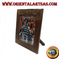 Cadre photo en bois de teck antique 36 x 30 cm