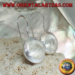 Concave cup silver earrings with satin finish