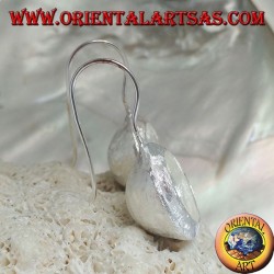 Boucles d'oreilles pendentif coupe concave en argent satiné