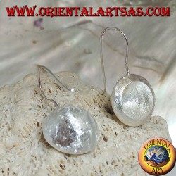 Boucles d'oreilles pendentif coupe concave en argent satiné