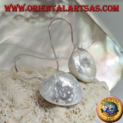 Concave cup silver earrings with satin finish