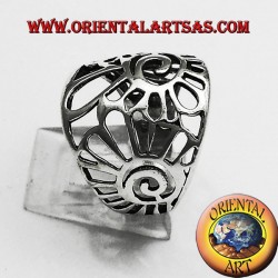 ring band shell nautilus silver