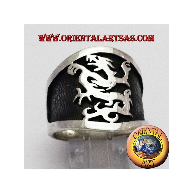 wide band ring silver griffin