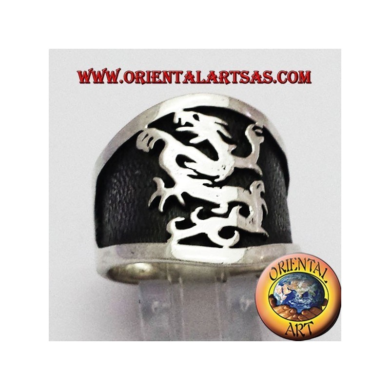 anello fascia larga grifone in argento