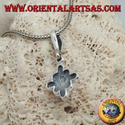 Silver pendant with freshwater pearl set on a square marcassite rhombus