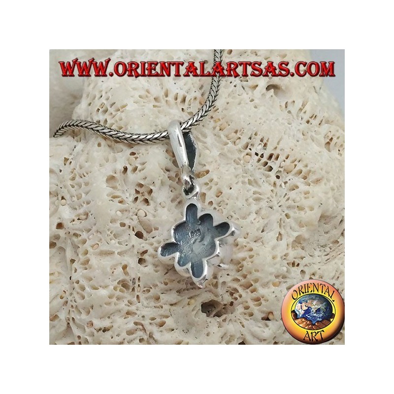 Silver pendant with freshwater pearl set on a square marcassite rhombus