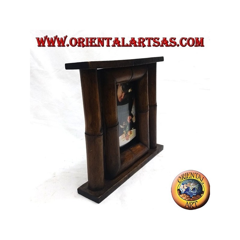 Fotorahmen aus Teak und Bambus mit 25x23 cm Seitenlauf