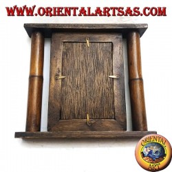 Marco de fotos en teca y bambú con barril lateral de 25x23 cm.