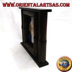 Fotorahmen aus Teakholz und Bambus mit einem Seitenrohr von 29x25 cm