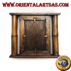 Photo frame in teak and bamboo with side cane of 29x25 cm