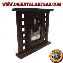 Antique teak wood photo frame with 28x24 cm side squares