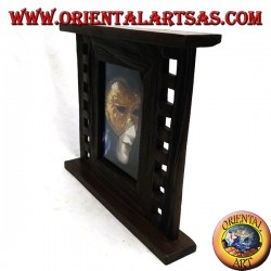 Marco de fotos antiguo de madera de teca con cuadrados laterales de 31x27 cm