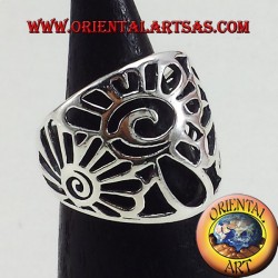 	anello fascia conchiglia di nautilus in argento