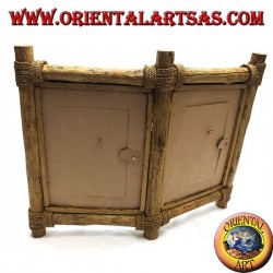 Cadre photo double en bois de café avec décorations en écorce et éléments naturels 33 x 42 cm