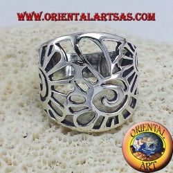 ring band shell nautilus silver