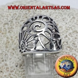 	anello fascia conchiglia di nautilus in argento