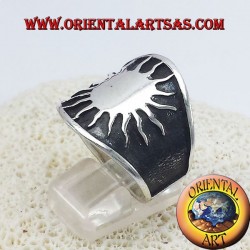 ring large sun silver band