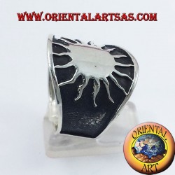 ring large sun silver band