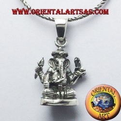 Ganesh Statue Anhänger Silber