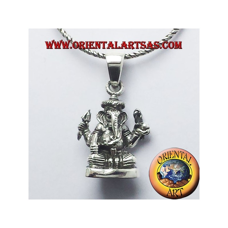 ciondolo Ganesh statuina in argento
