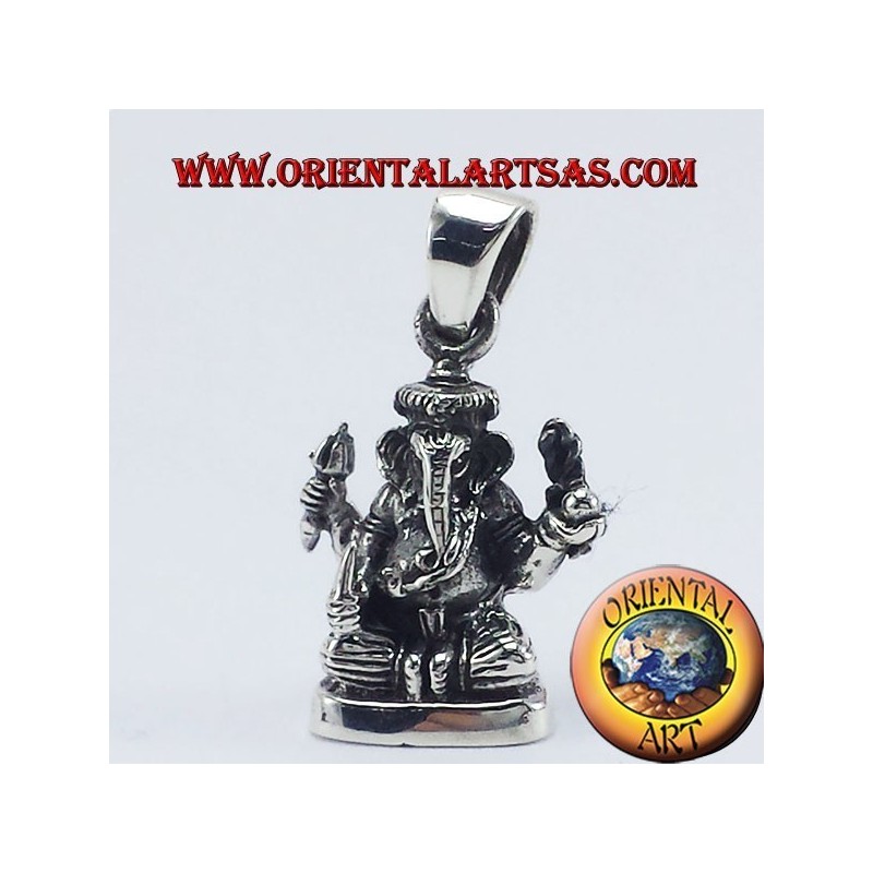 ciondolo Ganesh statuina in argento