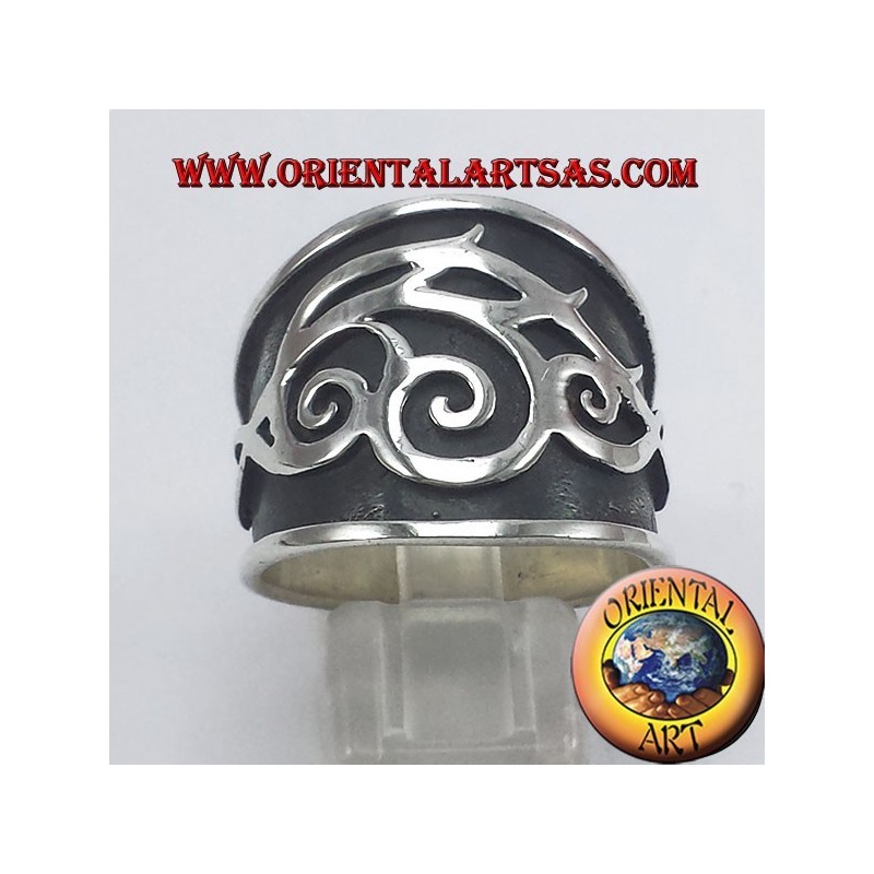anello fascia tribale in argento