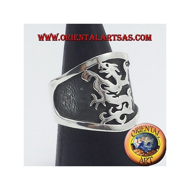 banda ancha de plata anillo de grifo