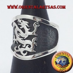 wide band ring silver griffin