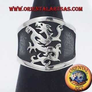 bande large anneau argent griffin