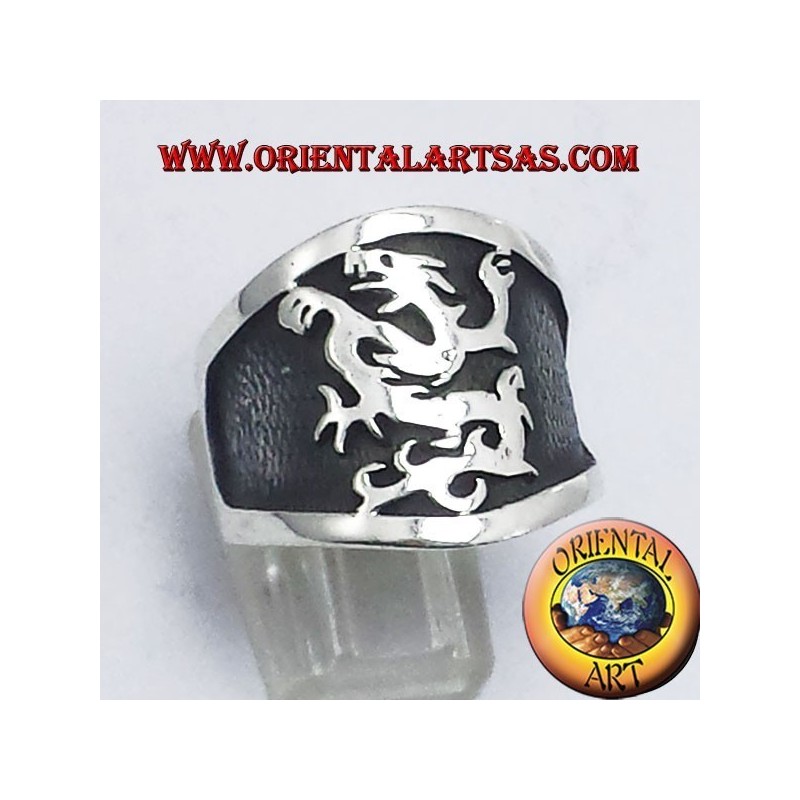 wide band ring silver griffin